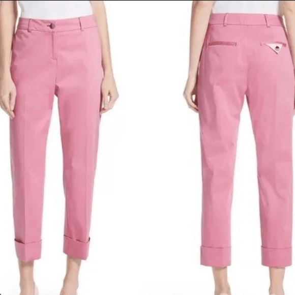 😍Ted Baker Saydii Deep Cuff Stretch Cotton Chino Dusty Rose Pant - Picture 1 of 9